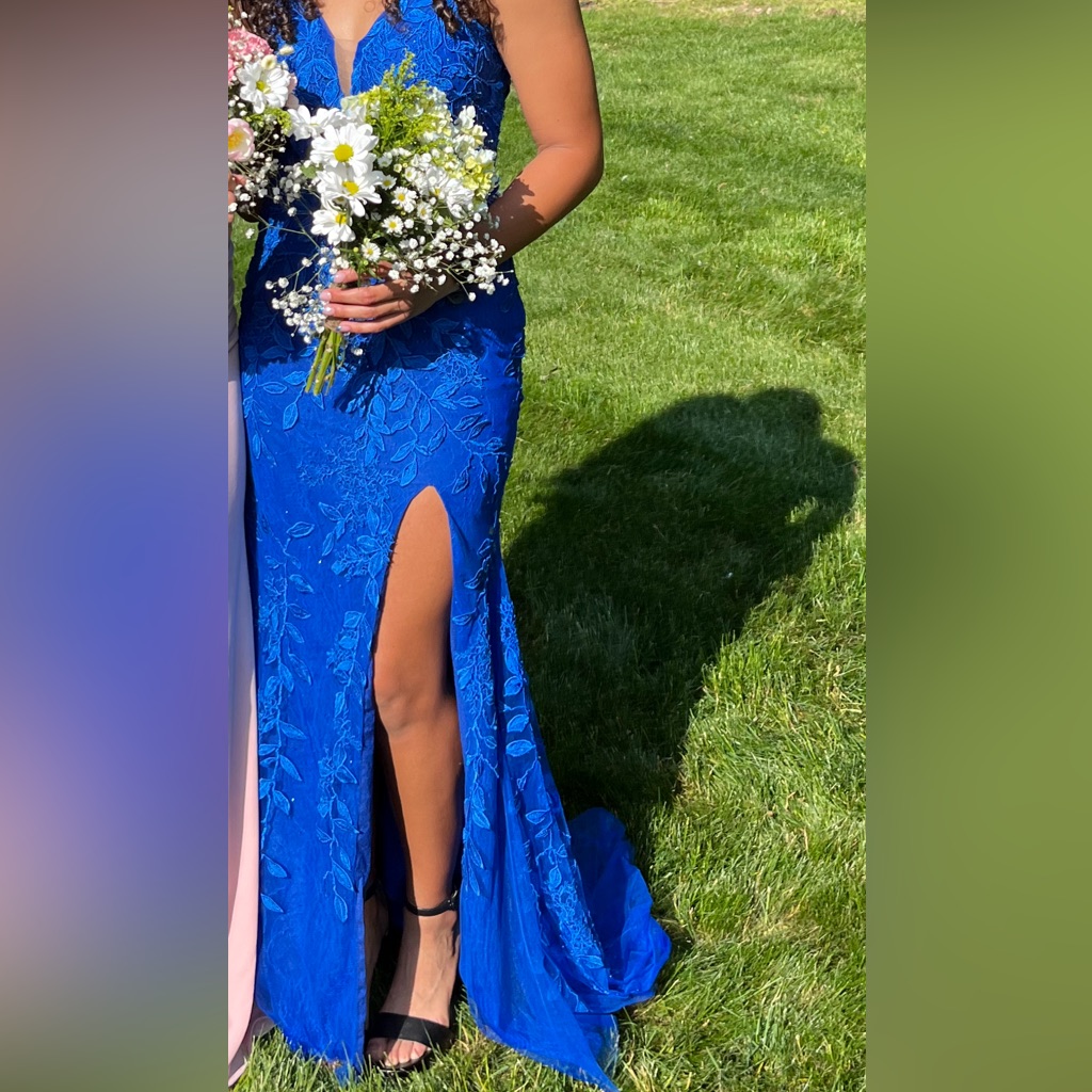 Prom Dress Amarra Mermaid, Size 4, Color Blue